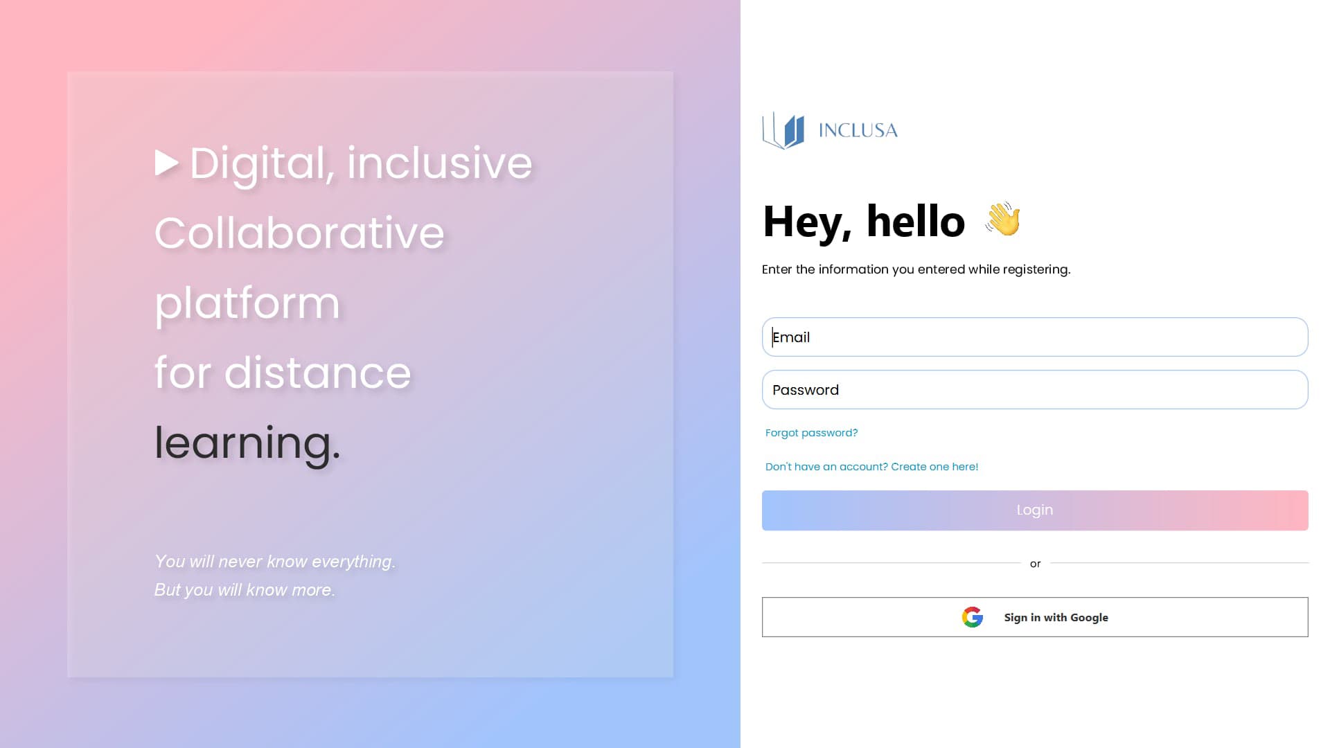 Inclusa - E-learning Platform